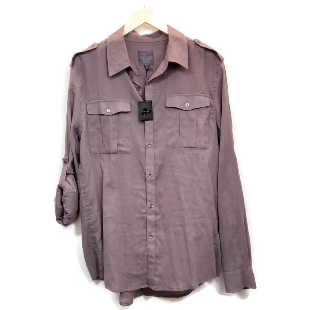 Joes Jeans L Shirt The Shirt Purple Roll Tab